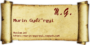 Murin Györgyi névjegykártya