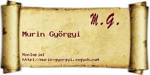 Murin Györgyi névjegykártya